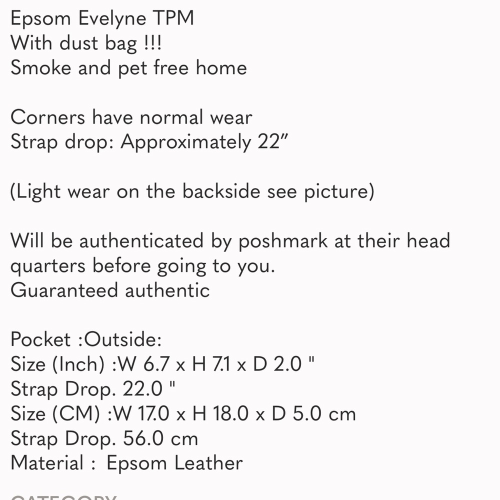 Evelyne TPM Epsom Leather Hermes  Bag - Picture 13 of 13